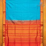 Silk Cotton Sarees Korvai – Capri Blue SAS0035673 - Image 5