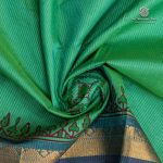 Silk Cotton Printed Sarees – Dark Seafoam Green SASSC0035689 - Image 2