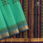 Silk Cotton Printed Sarees – Dark Seafoam Green SASSC0035689
