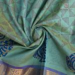 Silk Cotton Printed Sarees – Seafoam Blue SASSC0035696 - Image 2