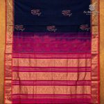 Silk Cotton Printed Sarees – Dark Navy Blue SASSC0035697 - Image 4