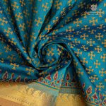 Silk Cotton Printed Sarees – Teal Blue SASSC0035702 - Image 2