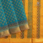 Silk Cotton Printed Sarees – Teal Blue SASSC0035702