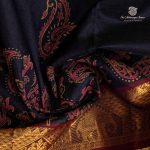 Silk Cotton Printed Sarees – Dark Navy Blue SASSC0035704 - Image 2