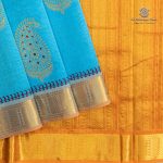 Silk Cotton Printed Sarees – Light Blue SASSC0035713
