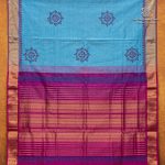 Silk Cotton Printed Sarees – Light Blue SASSC0035719 - Image 4