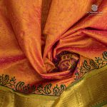 Silk Cotton Printed Sarees – Fire Orange SASSC0035721 - Image 2