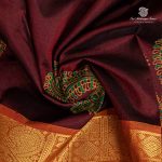 Silk Cotton Printed Sarees – Dark Brown SASSC0035722 - Image 2