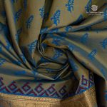 Semi Silk Cotton Printed Sarees – Olive Green SASPC35726 - Image 2
