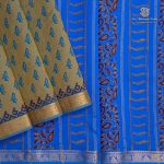 Semi Silk Cotton Printed Sarees – Olive Green SASPC35726