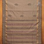 Semi Silk Cotton Printed Sarees – Tan SASPC35728 - Image 4