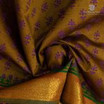 Semi Silk Cotton Printed Sarees – Golden Olive SASPC35729 - Image 2