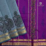 Semi Silk Cotton Printed Sarees – Bluish Grey SASPC35736