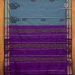 Semi Silk Cotton Printed Sarees – Bluish Grey SASPC35736 - Image 4
