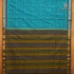 Semi Silk Cotton Printed Sarees – Aqua Blue SASPC35739 - Image 4