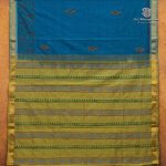 Semi Silk Cotton Printed Sarees – Teal Blue SASPC35742 - Image 4