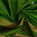 Semi Silk Cotton Printed Sarees – Olive Drab SASPC35743 - Image 2
