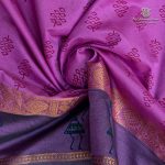 Semi Silk Cotton Printed Sarees – Heliotrope Purple SASPC35744 - Image 2