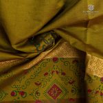Semi Silk Cotton Printed Sarees – Oak Brown SASPC35745 - Image 2