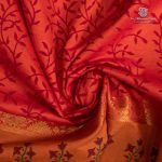 Semi Silk Cotton Printed Sarees – Red Orange SASPC35746 - Image 2