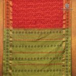 Semi Silk Cotton Printed Sarees – Red Orange SASPC35746 - Image 4
