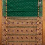 Semi Silk Cotton Printed Sarees – Fun Green SASPC35749 - Image 4