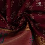 Semi Silk Cotton Printed Sarees – Dark Brown SASPC35752 - Image 2