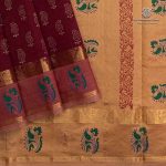 Semi Silk Cotton Printed Sarees – Dark Brown SASPC35752