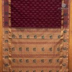 Semi Silk Cotton Printed Sarees – Dark Brown SASPC35752 - Image 4