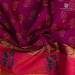 Semi Silk Cotton Printed Sarees – Dark Majenta SASPC35753 - Image 2