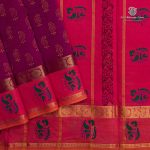 Semi Silk Cotton Printed Sarees – Dark Majenta SASPC35753