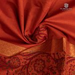 Semi Silk Cotton Printed Sarees – Sunset Orange SASPC35754 - Image 2