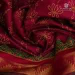 Semi Silk Cotton Printed Sarees – Burgundy SASPC35757 - Image 2