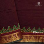 Semi Silk Cotton Printed Sarees – Burgundy SASPC35757 - Image 3