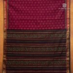 Semi Silk Cotton Printed Sarees – Burgundy SASPC35757 - Image 4