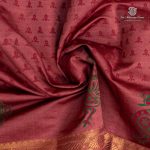 Semi Silk Cotton Printed Sarees – Faded Red SASPC35758 - Image 2