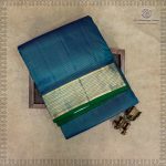 10 Yards Pure Silk Sarees - Peacock Blue and Green SASTPS35761 - Image 4