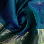 10 Yards Pure Silk Sarees - Peacock Blue and Green SASTPS35761 - Image 2