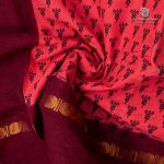 9 Yards Sungudi Cotton Saree - Faded Red SASTC0035770 - Image 2