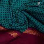9 Yards Sungudi Cotton Saree - Peacock Green SASTC0035774 - Image 2