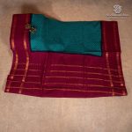 9 Yards Sungudi Cotton Saree - Peacock Green SASTC0035774