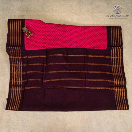 9 Yards Sungudi Cotton Saree - Rani Pink SASTC0035779