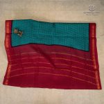 9 Yards Sungudi Cotton Saree - Teal Green SASTC0035781