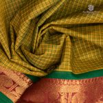 10 Yards Pure Cotton Sarees - Dual Shade Mustard and Green SASTC0035785 - Image 2