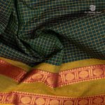 10 Yards Pure Cotton Sarees - Dark Green SASTC0035786 - Image 2