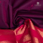 10 Yards Pure Cotton Sarees - Grape Purple SASTC0035787 - Image 2