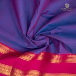 10 Yards Pure Cotton Sarees - Dual Shade Blue and Pink SASTC0035788 - Image 2