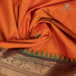 10 Yards Pure Cotton Sarees - Bright Orange SASTC0035789 - Image 2