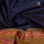 10 Yards Pure Cotton Sarees - Dark Blue SASTC0035792 - Image 2