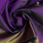 10 Yards Silk Cotton Sarees - Dual Shade Dark Purple with Green SASTS0035889 - Image 2